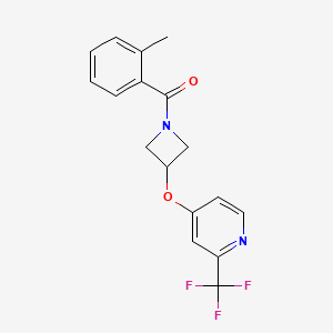 (2-Methylphenyl)-[3-[2-(trifluoromethyl)pyridin-4-yl]oxyazetidin-1-yl]methanone