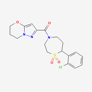(7-(2-chlorophenyl)-1,1-dioxido-1,4-thiazepan-4-yl)(6,7-dihydro-5H-pyrazolo[5,1-b][1,3]oxazin-2-yl)methanone