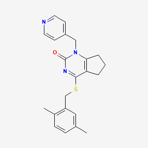 4-((2,5-dimethylbenzyl)thio)-1-(pyridin-4-ylmethyl)-6,7-dihydro-1H-cyclopenta[d]pyrimidin-2(5H)-one