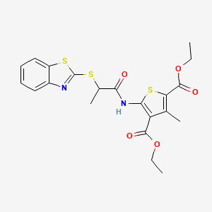 Diethyl 5-(2-(benzo[d]thiazol-2-ylthio)propanamido)-3-methylthiophene-2,4-dicarboxylate