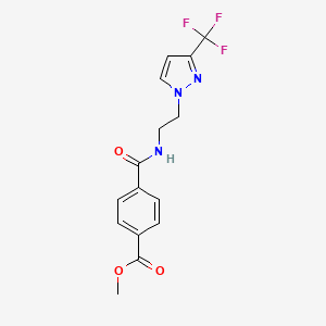 methyl 4-((2-(3-(trifluoromethyl)-1H-pyrazol-1-yl)ethyl)carbamoyl)benzoate