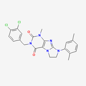 3-[(3,4-Dichlorophenyl)methyl]-8-(2,5-dimethylphenyl)-1-methyl-1,3,5-trihydroi midazolidino[1,2-h]purine-2,4-dione