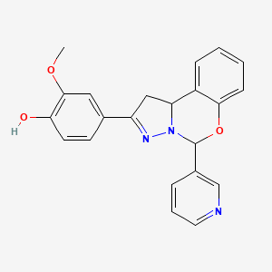 2-methoxy-4-(5-(pyridin-3-yl)-5,10b-dihydro-1H-benzo[e]pyrazolo[1,5-c][1,3]oxazin-2-yl)phenol