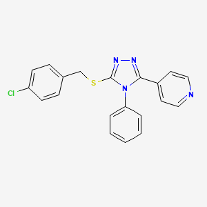 4-[5-[(4-Chlorophenyl)methylsulfanyl]-4-phenyl-1,2,4-triazol-3-yl]pyridine