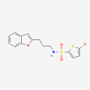 molecular formula C15H14BrNO3S2 B2831621 N-[3-(1-benzofuran-2-yl)propyl]-5-bromothiophene-2-sulfonamide CAS No. 2309592-77-4