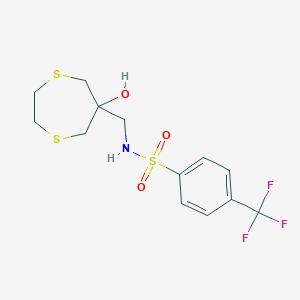N-[(6-Hydroxy-1,4-dithiepan-6-yl)methyl]-4-(trifluoromethyl)benzenesulfonamide