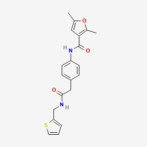 2,5-dimethyl-N-(4-(2-oxo-2-((thiophen-2-ylmethyl)amino)ethyl)phenyl)furan-3-carboxamide
