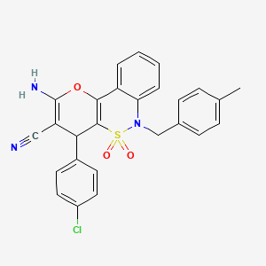 2-Amino-4-(4-chlorophenyl)-6-(4-methylbenzyl)-4,6-dihydropyrano[3,2-c][2,1]benzothiazine-3-carbonitrile 5,5-dioxide