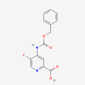 molecular formula C14H11FN2O4 B2831663 5-Fluoro-4-(phenylmethoxycarbonylamino)pyridine-2-carboxylic acid CAS No. 2287300-66-5