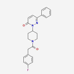 B2831677 2-[1-[2-(4-Fluorophenyl)acetyl]piperidin-4-yl]-6-phenylpyridazin-3-one CAS No. 2379994-80-4