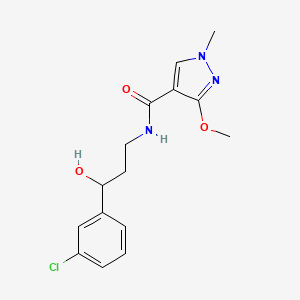 molecular formula C15H18ClN3O3 B2831788 N-(3-(3-chlorophenyl)-3-hydroxypropyl)-3-methoxy-1-methyl-1H-pyrazole-4-carboxamide CAS No. 2034515-82-5