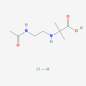 molecular formula C8H17ClN2O3 B2831803 2-[(2-Acetamidoethyl)amino]-2-methylpropanoic acid hydrochloride CAS No. 1461713-89-2