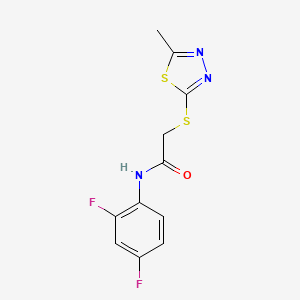molecular formula C11H9F2N3OS2 B2831816 N-(2,4-difluorophenyl)-2-[(5-methyl-1,3,4-thiadiazol-2-yl)sulfanyl]acetamide CAS No. 329079-52-9