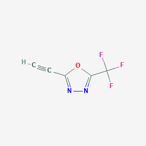 molecular formula C5HF3N2O B2831818 2-Ethynyl-5-(trifluoromethyl)-1,3,4-oxadiazole CAS No. 2445794-51-2