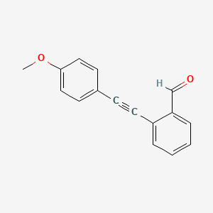 molecular formula C16H12O2 B2831822 2-((4-Methoxyphenyl)ethynyl)benzaldehyde CAS No. 176910-67-1