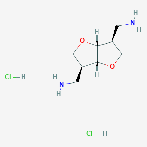 molecular formula C8H18Cl2N2O2 B2831883 [(3S,3Ar,6S,6aR)-6-(aminomethyl)-2,3,3a,5,6,6a-hexahydrofuro[3,2-b]furan-3-yl]methanamine;dihydrochloride CAS No. 1309611-90-2