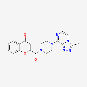 molecular formula C20H18N6O3 B2831908 2-(4-(3-methyl-[1,2,4]triazolo[4,3-a]pyrazin-8-yl)piperazine-1-carbonyl)-4H-chromen-4-one CAS No. 2034348-54-2