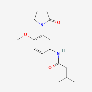 molecular formula C16H22N2O3 B2831911 N-[4-methoxy-3-(2-oxopyrrolidin-1-yl)phenyl]-3-methylbutanamide CAS No. 941890-00-2