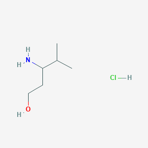 molecular formula C6H16ClNO B2831917 3-Amino-4-methylpentan-1-ol hydrochloride CAS No. 2416230-14-1