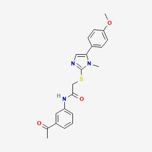molecular formula C21H21N3O3S B2831930 N-(3-acetylphenyl)-2-{[5-(4-methoxyphenyl)-1-methyl-1H-imidazol-2-yl]sulfanyl}acetamide CAS No. 946231-18-1