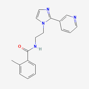molecular formula C18H18N4O B2831931 2-methyl-N-(2-(2-(pyridin-3-yl)-1H-imidazol-1-yl)ethyl)benzamide CAS No. 2034507-05-4
