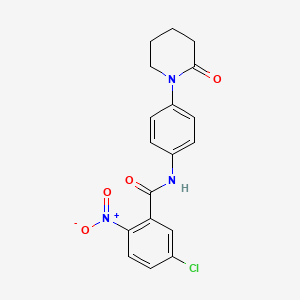 molecular formula C18H16ClN3O4 B2831944 5-chloro-2-nitro-N-[4-(2-oxopiperidin-1-yl)phenyl]benzamide CAS No. 941872-48-6