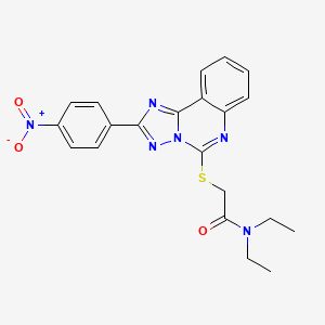 molecular formula C21H20N6O3S B2831947 N,N-diethyl-2-{[2-(4-nitrophenyl)-[1,2,4]triazolo[1,5-c]quinazolin-5-yl]sulfanyl}acetamide CAS No. 443677-34-7