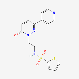 molecular formula C15H14N4O3S2 B2831979 N-(2-(6-oxo-3-(pyridin-4-yl)pyridazin-1(6H)-yl)ethyl)thiophene-2-sulfonamide CAS No. 1021062-86-1