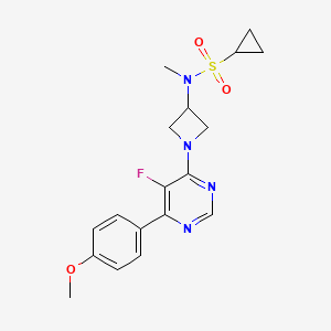 molecular formula C18H21FN4O3S B2831993 N-{1-[5-fluoro-6-(4-methoxyphenyl)pyrimidin-4-yl]azetidin-3-yl}-N-methylcyclopropanesulfonamide CAS No. 2380088-39-9
