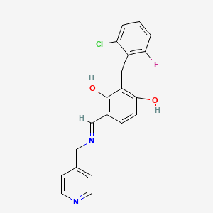 2-(2-Chloro-6-fluorobenzyl)-4-{[(4-pyridinylmethyl)imino]methyl}-1,3-benzenediol