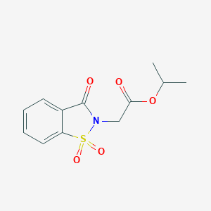 molecular formula C12H13NO5S B028320 Saccharin N-(2-acetic acid isopropyl ester) CAS No. 76508-37-7
