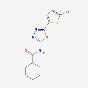 N-(5-(5-chlorothiophen-2-yl)-1,3,4-oxadiazol-2-yl)cyclohexanecarboxamide
