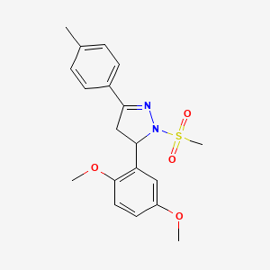 5-(2,5-dimethoxyphenyl)-1-(methylsulfonyl)-3-(p-tolyl)-4,5-dihydro-1H-pyrazole