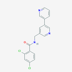 molecular formula C18H13Cl2N3O B2832011 N-([3,3'-bipyridin]-5-ylmethyl)-2,4-dichlorobenzamide CAS No. 2178772-91-1