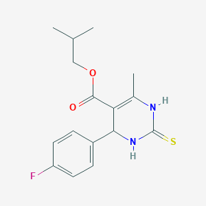 molecular formula C16H19FN2O2S B2832027 Isobutyl 4-(4-fluorophenyl)-6-methyl-2-thioxo-1,2,3,4-tetrahydropyrimidine-5-carboxylate CAS No. 608495-09-6