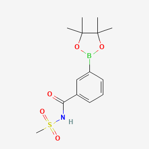 molecular formula C14H20BNO5S B2832038 Benzamide,N-(methylsulfonyl)-3-(4,4,5,5-tetramethyl-1,3,2-dioxaborolan-2-yl)- CAS No. 1236298-61-5
