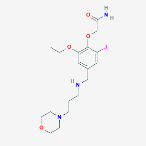 molecular formula C18H28IN3O4 B283205 2-(2-ETHOXY-6-IODO-4-{[(3-MORPHOLINOPROPYL)AMINO]METHYL}PHENOXY)ACETAMIDE 