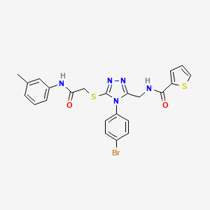 molecular formula C23H20BrN5O2S2 B2832066 N-((4-(4-bromophenyl)-5-((2-oxo-2-(m-tolylamino)ethyl)thio)-4H-1,2,4-triazol-3-yl)methyl)thiophene-2-carboxamide CAS No. 389072-23-5