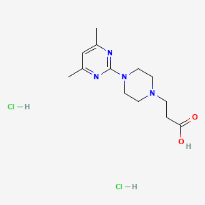 molecular formula C13H22Cl2N4O2 B2832070 3-(4-(4,6-Dimethylpyrimidin-2-yl)piperazin-1-yl)propanoic acid dihydrochloride CAS No. 1179371-28-8