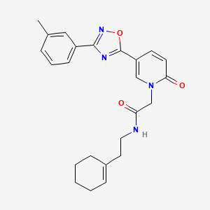 molecular formula C24H26N4O3 B2832085 N-[2-(cyclohex-1-en-1-yl)ethyl]-2-{5-[3-(3-methylphenyl)-1,2,4-oxadiazol-5-yl]-2-oxo-1,2-dihydropyridin-1-yl}acetamide CAS No. 1326906-39-1