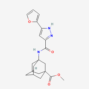 molecular formula C20H23N3O4 B2832095 methyl 3-[3-(furan-2-yl)-1H-pyrazole-5-amido]adamantane-1-carboxylate CAS No. 1297610-07-1