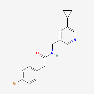 molecular formula C17H17BrN2O B2832098 2-(4-bromophenyl)-N-[(5-cyclopropylpyridin-3-yl)methyl]acetamide CAS No. 2034227-84-2