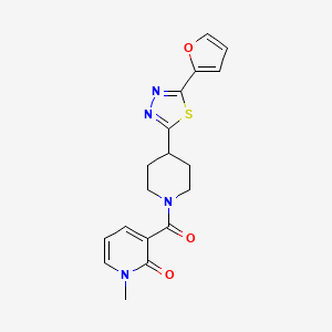 3-(4-(5-(furan-2-yl)-1,3,4-thiadiazol-2-yl)piperidine-1-carbonyl)-1-methylpyridin-2(1H)-one