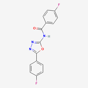 4-fluoro-N-(5-(4-fluorophenyl)-1,3,4-oxadiazol-2-yl)benzamide