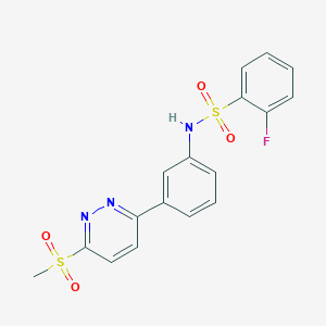 2-fluoro-N-[3-(6-methylsulfonylpyridazin-3-yl)phenyl]benzenesulfonamide