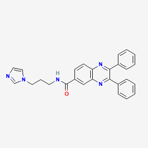 molecular formula C27H23N5O B2832166 N-[3-(1H-imidazol-1-yl)propyl]-2,3-diphenylquinoxaline-6-carboxamide CAS No. 835888-55-6