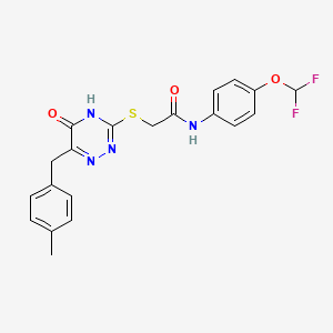 molecular formula C20H18F2N4O3S B2832178 N-(4-(difluoromethoxy)phenyl)-2-((6-(4-methylbenzyl)-5-oxo-4,5-dihydro-1,2,4-triazin-3-yl)thio)acetamide CAS No. 898624-43-6