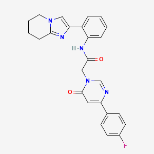2-(4-(4-fluorophenyl)-6-oxopyrimidin-1(6H)-yl)-N-(2-(5,6,7,8-tetrahydroimidazo[1,2-a]pyridin-2-yl)phenyl)acetamide