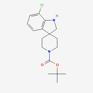 molecular formula C17H23ClN2O2 B2832216 tert-Butyl 7-chloro-1,2-dihydrospiro[indole-3,4'-piperidine]-1'-carboxylate CAS No. 1822826-73-2