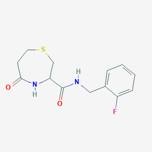 molecular formula C13H15FN2O2S B2832236 N-[(2-fluorophenyl)methyl]-5-oxo-1,4-thiazepane-3-carboxamide CAS No. 1396559-09-3